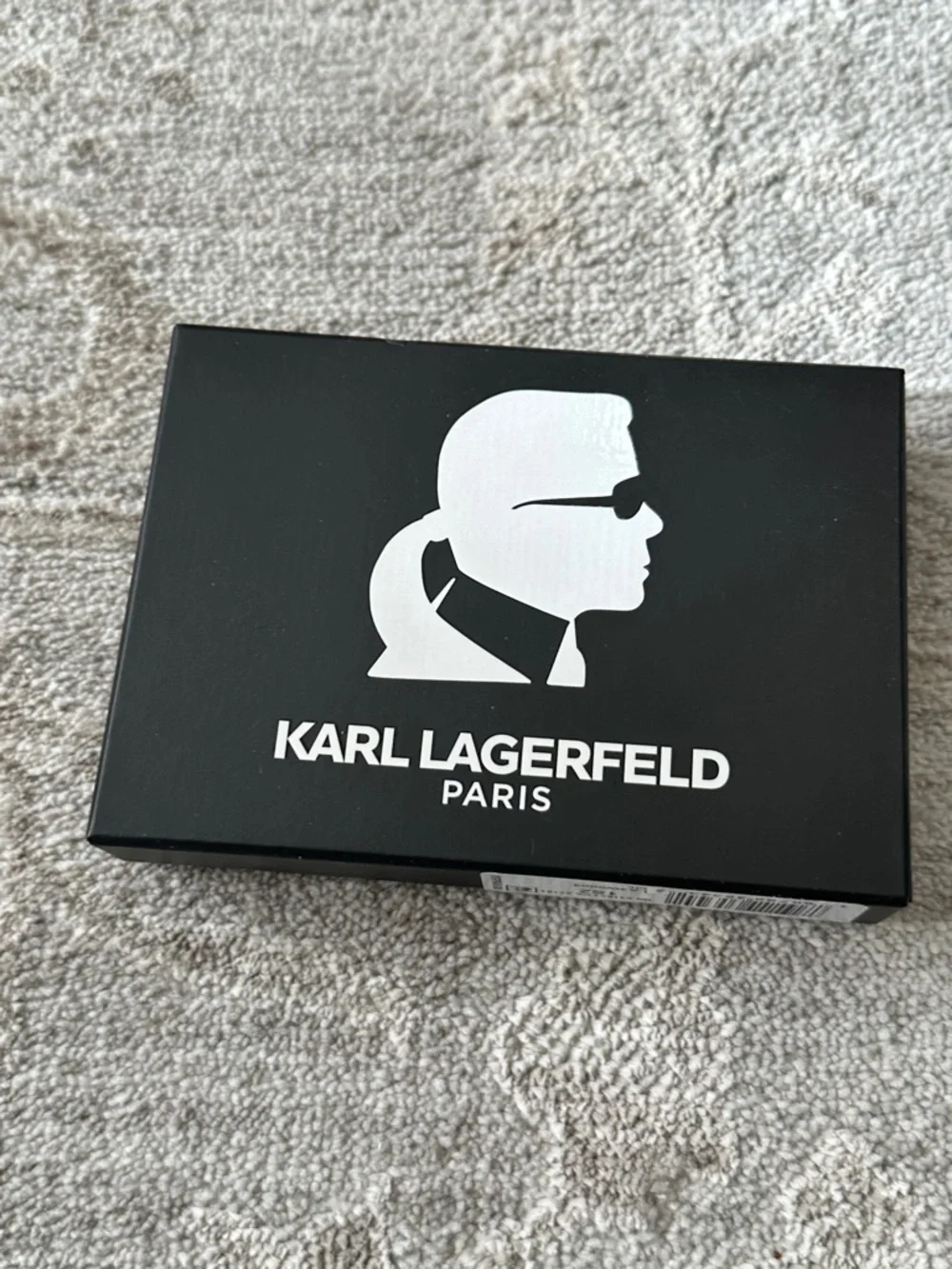 Karl Lagerfeld Black Leather Card Holder with Character Patch. NWT’s.